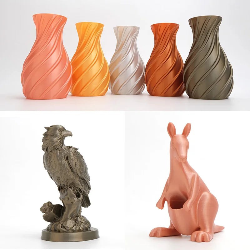 ESUN Silk PLA Filament 1.75mm Metal Silk PLA 3D Printer Filament 1KG (2.2 LBS) Spool 3D Printing Materials for 3D Printers