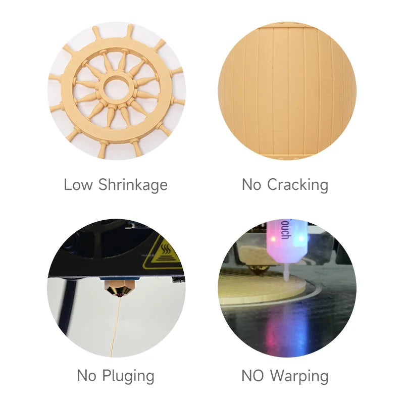 ESUN 3D Printer Filaments 1.75mm Wood PLA 1KG (2.2 LBS) Spool 3D Printing Material for 3D Printers Wood PLA Filament