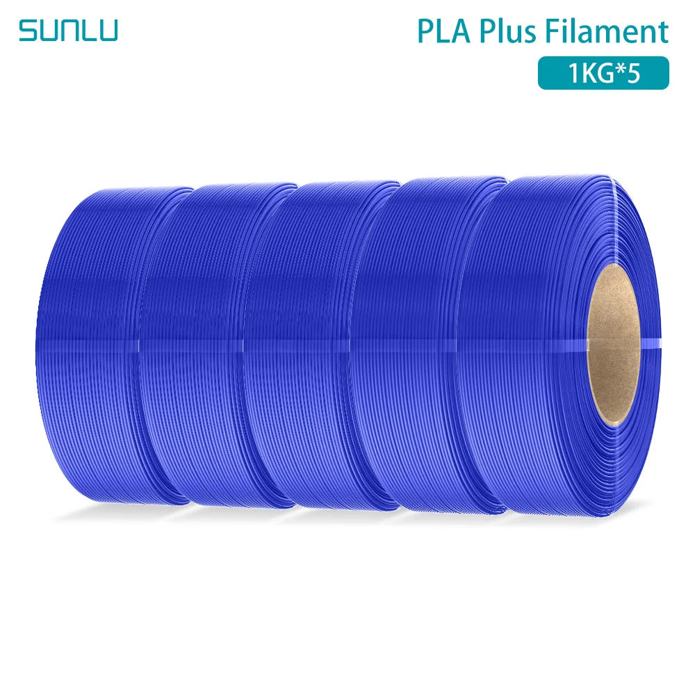 SUNLU PLA PLUS 5KG 3D Printer Filament Refill PLA+ 1.75mm 1KG,Reusable Spools Compatible With Bambu Lab A1 Printer