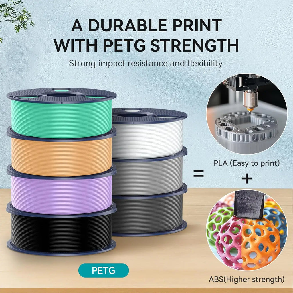 SUNLU PETG 3D Filament 1KG 3 Rolls 1.75mm +/-0.02MM 3D Printing Filament Neatly Wound Filament Vacuum Packing Fast Shipping