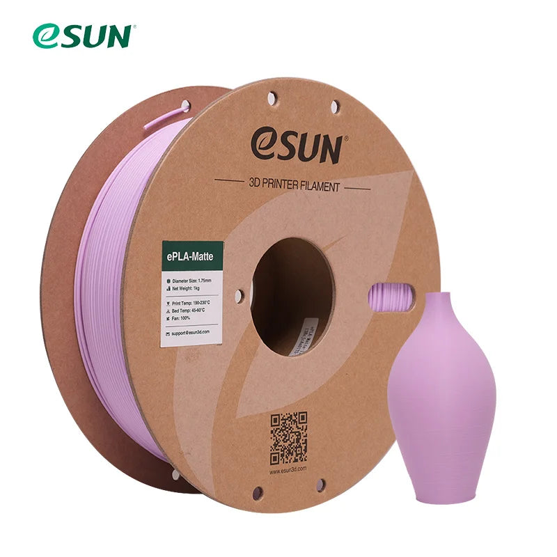 ESUN PLA Matte 3D Printer Filament 1.75mm Dimensional +/- 0.03mm 1KG (2.2 LBS) Spool 3D Printing Material For 3D Printers