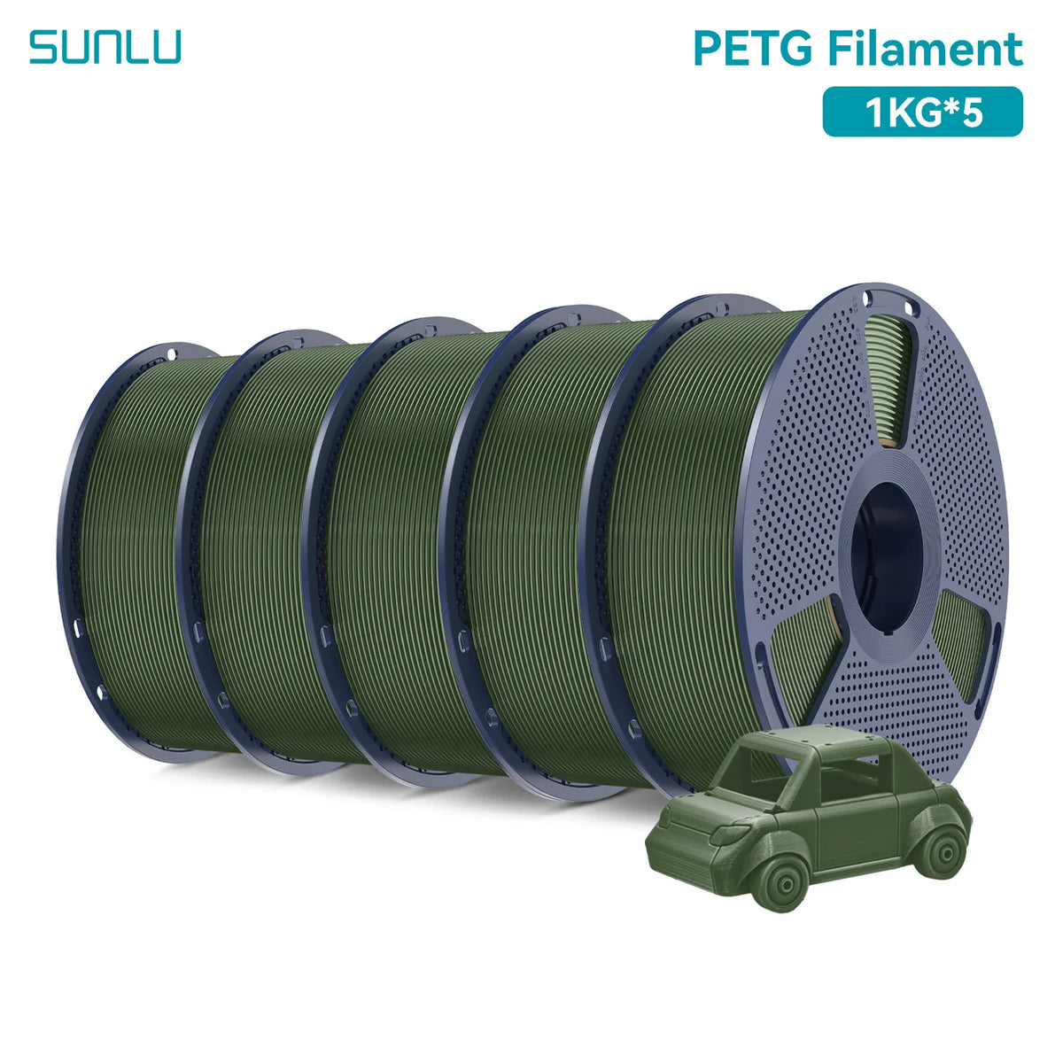 SUNLU PETG 3D Filament 1KG 3 Rolls 1.75mm +/-0.02MM 3D Printing Filament Neatly Wound Filament Vacuum Packing Fast Shipping
