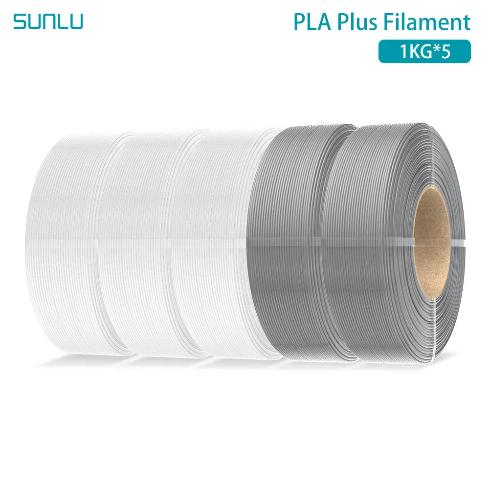 SUNLU PLA PLUS 5KG 3D Printer Filament Refill PLA+ 1.75mm 1KG,Reusable Spools Compatible With Bambu Lab A1 Printer