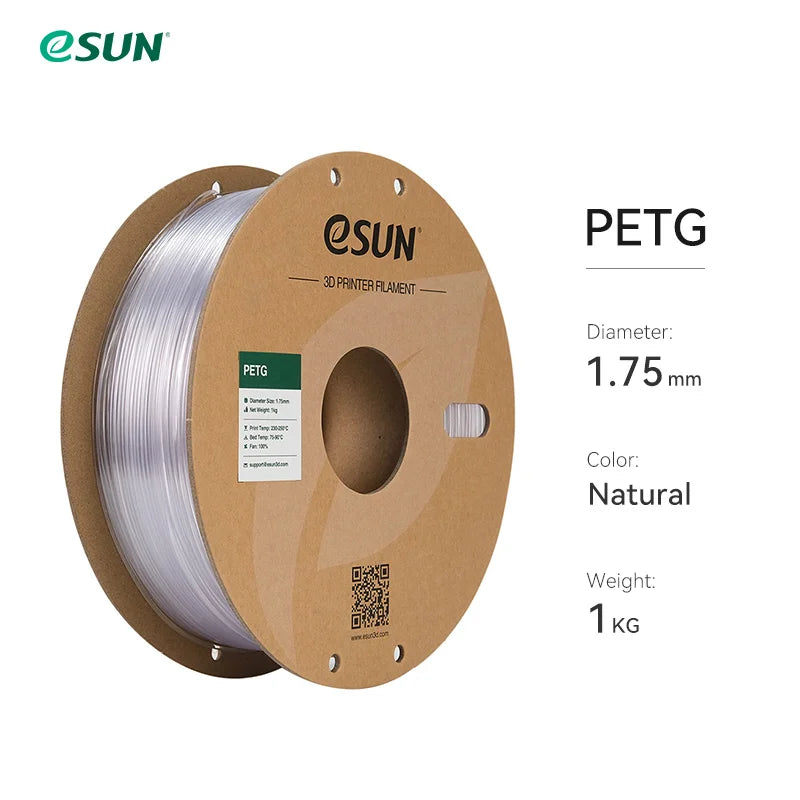 ESUN 3D Printer Filament PETG 1.75mm 1kg/2.2lbs Plastic Filament Consumables PETG 3D Printing Material for 3D Printer