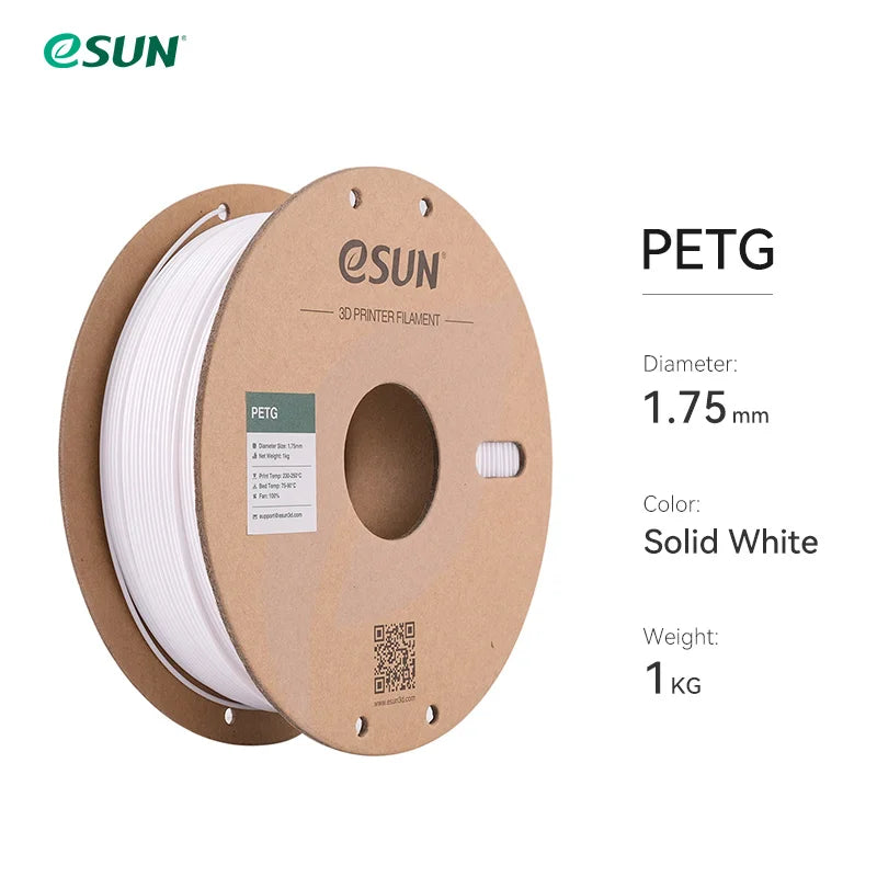 ESUN 3D Printer Filament PETG 1.75mm 1kg/2.2lbs Plastic Filament Consumables PETG 3D Printing Material for 3D Printer