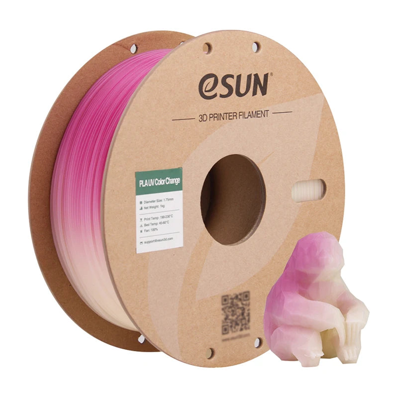 ESUN Photochromic PLA 3D Filament 1.75mm 1KG UV Color Change 3D Printer Filament for Bambu Lab Fast Printing UV Photochromic PLA
