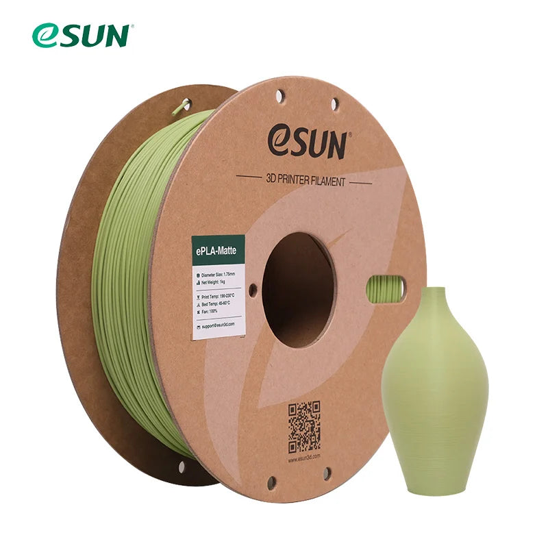 ESUN PLA Matte 3D Printer Filament 1.75mm Dimensional +/- 0.03mm 1KG (2.2 LBS) Spool 3D Printing Material For 3D Printers
