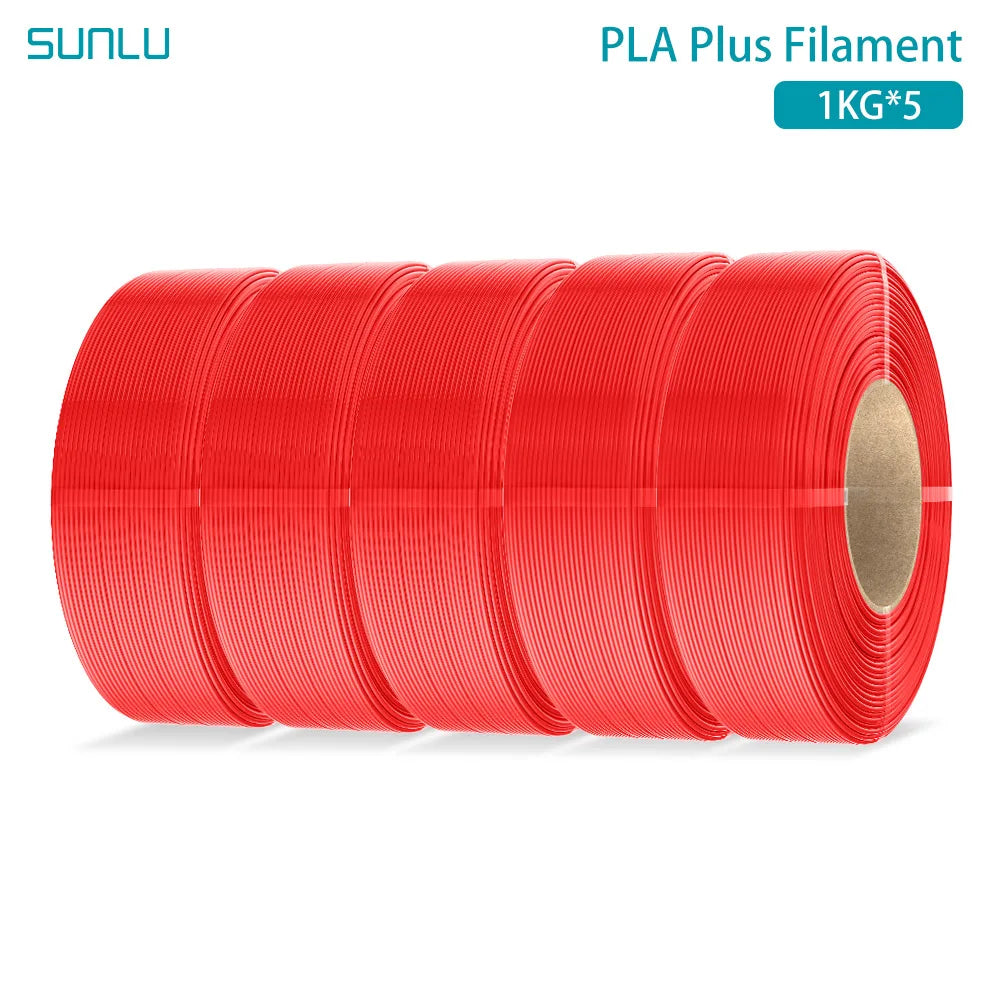 SUNLU PLA PLUS 5KG 3D Printer Filament Refill PLA+ 1.75mm 1KG,Reusable Spools Compatible With Bambu Lab A1 Printer