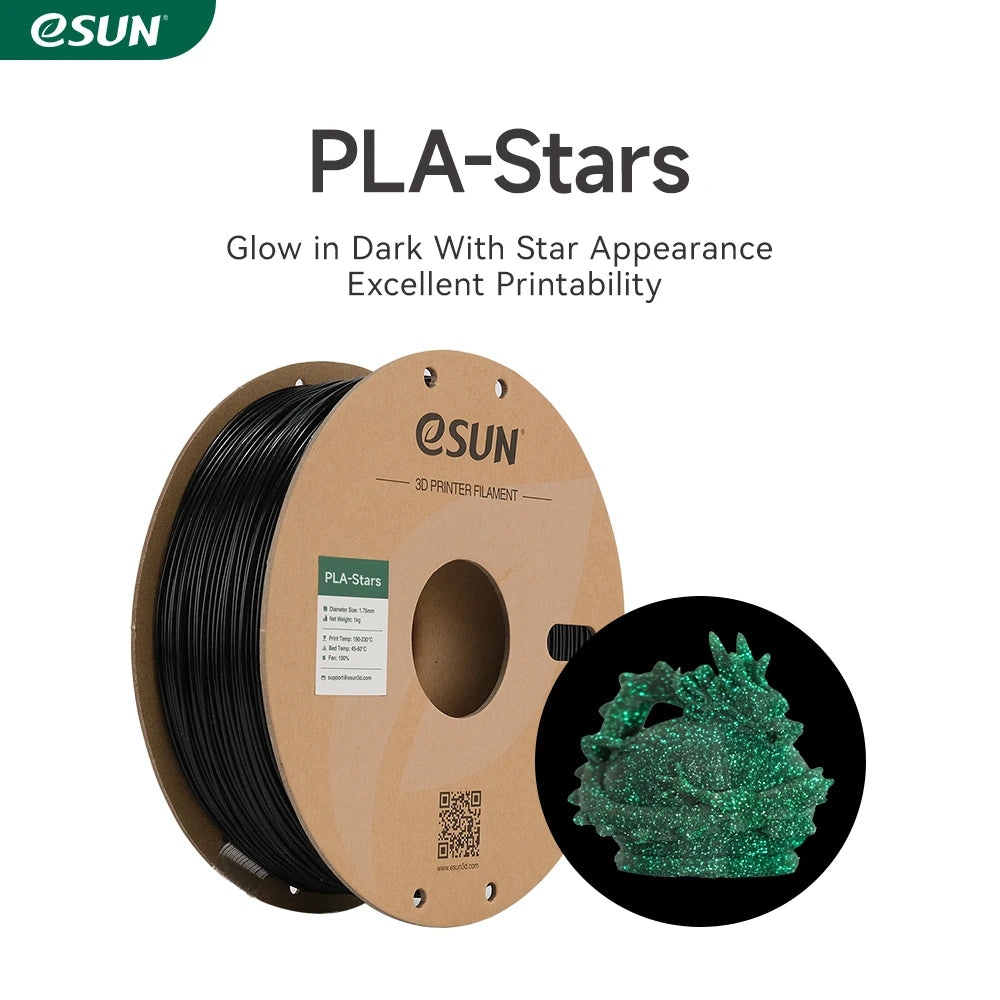 ESUN Luminous Star PLA Filament 1KG 1.75mm 3D Printer Filament Glow in the Dark 3D Filament EStars Luminous PLA Filament