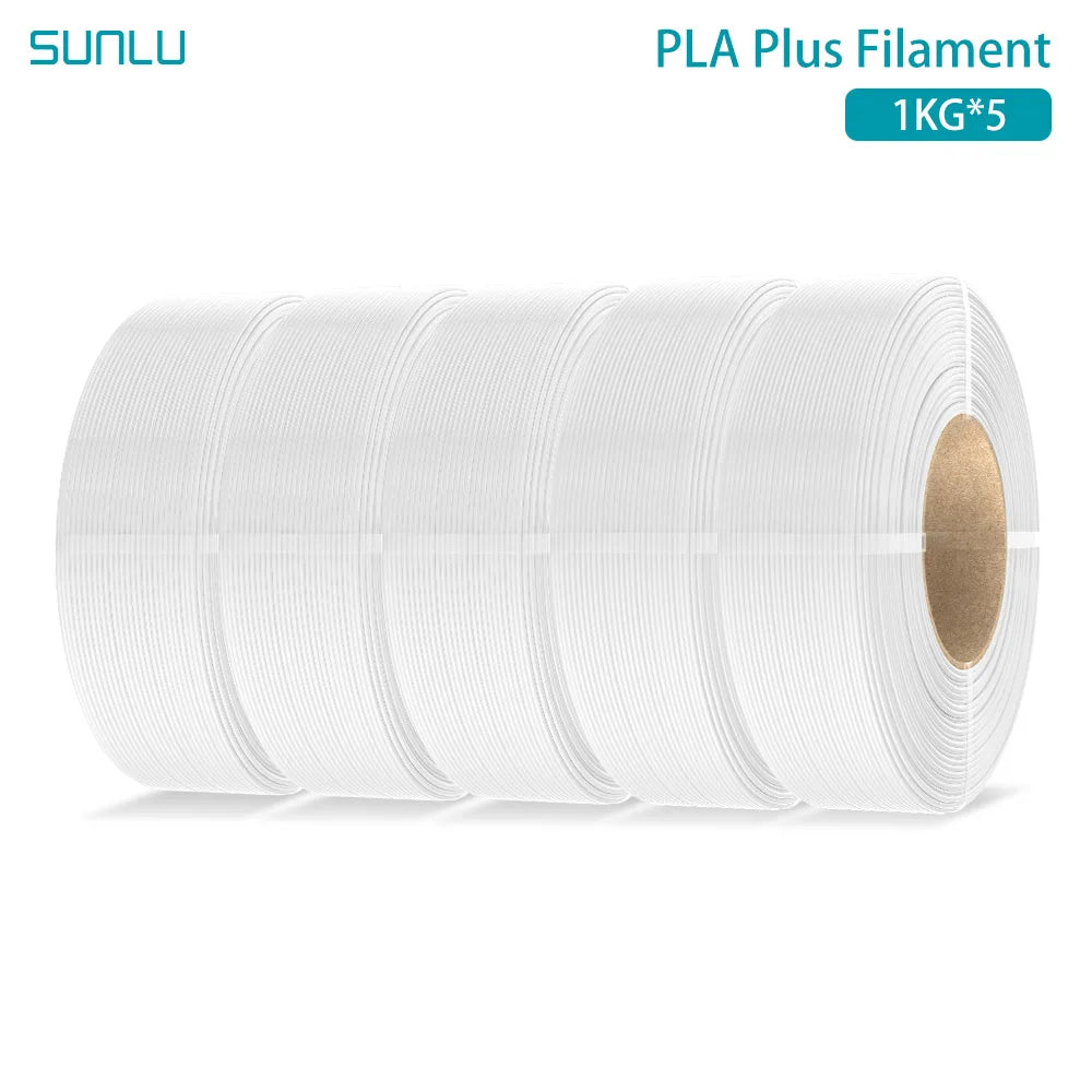 SUNLU PLA PLUS 5KG 3D Printer Filament Refill PLA+ 1.75mm 1KG,Reusable Spools Compatible With Bambu Lab A1 Printer