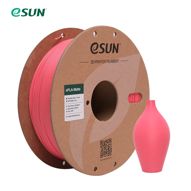 ESUN PLA Matte 3D Printer Filament 1.75mm Dimensional +/- 0.03mm 1KG (2.2 LBS) Spool 3D Printing Material For 3D Printers