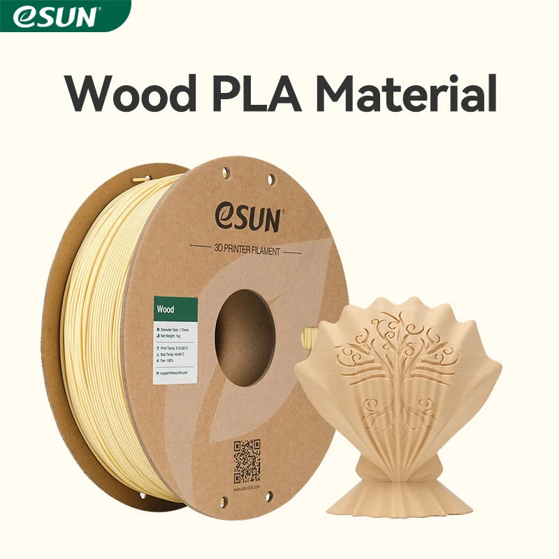ESUN 3D Printer Filaments 1.75mm Wood PLA 1KG (2.2 LBS) Spool 3D Printing Material for 3D Printers Wood PLA Filament
