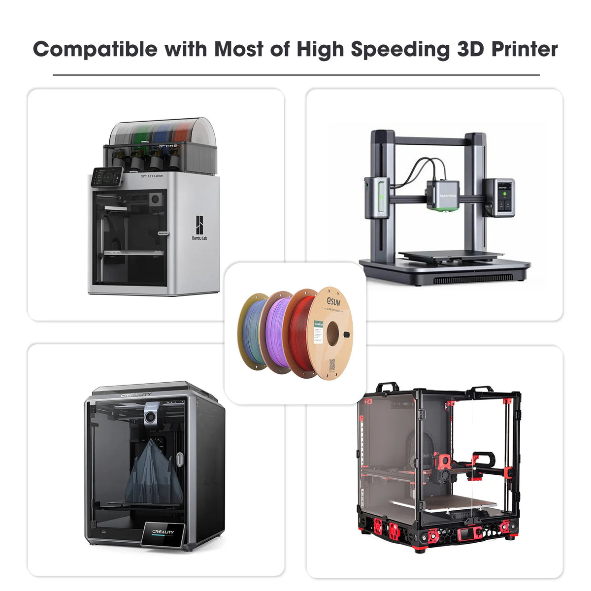 ESUN PLA 3D Printer Filament 1.75mm 1KG Rainbow Matte PLA 3D Filament for Bambu Lab Rainbow Color PLA Matte 3D Printing Material