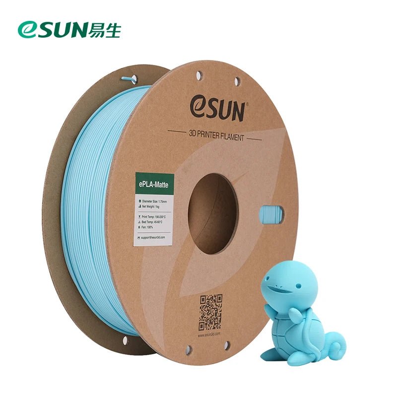 ESUN PLA Matte 3D Printer Filament 1.75mm Dimensional +/- 0.03mm 1KG (2.2 LBS) Spool 3D Printing Material For 3D Printers