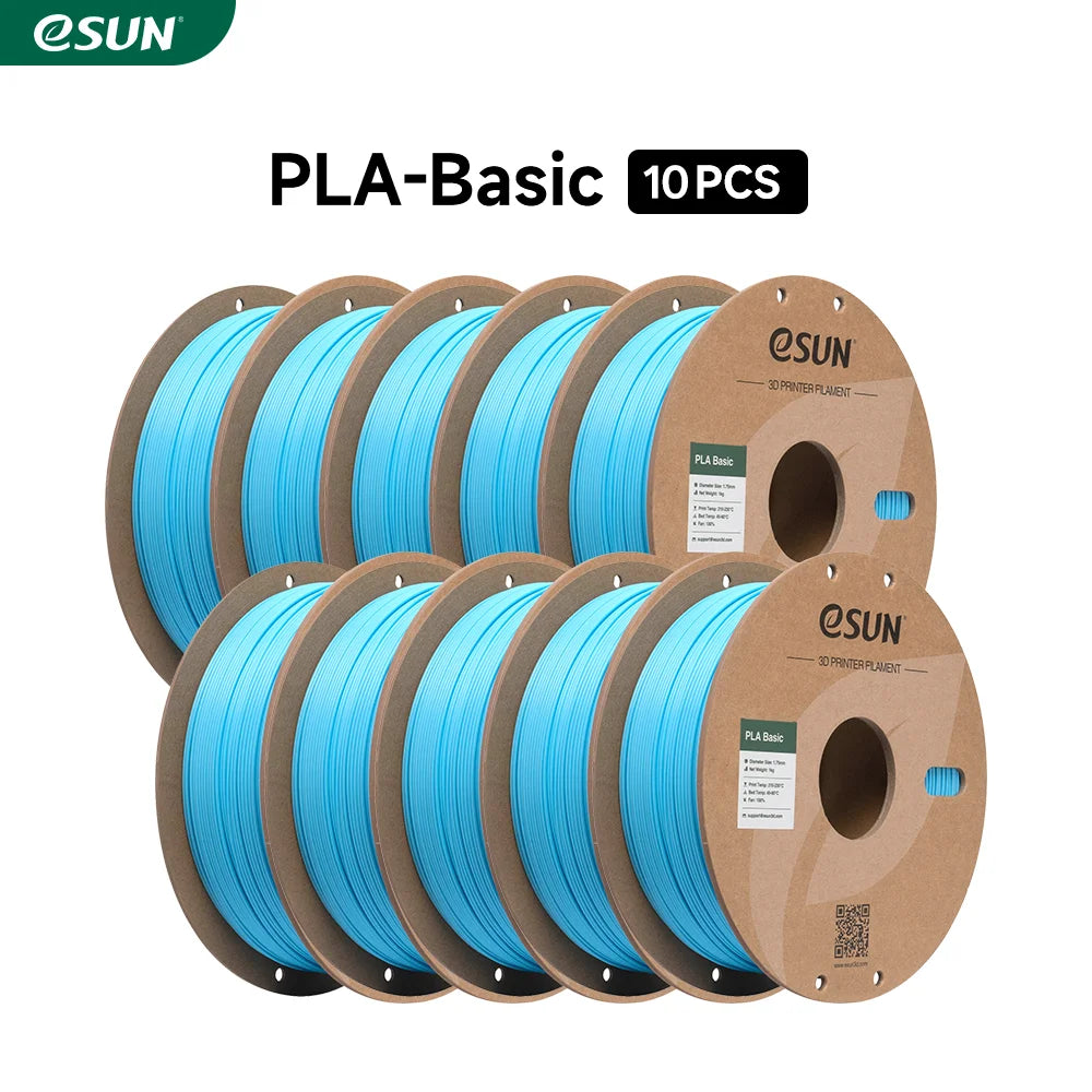 ESUN PLA-Basic 3D Filament 1.75MM 10KG 3D Printer Filaments For Bambu Lab 10PCS Bundle Upgraded PLA Filament Fast Printing PLA