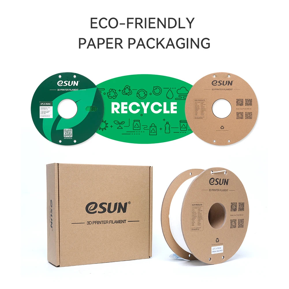 ESUN PLA Matte 3D Printer Filament 1.75mm Dimensional +/- 0.03mm 1KG (2.2 LBS) Spool 3D Printing Material For 3D Printers