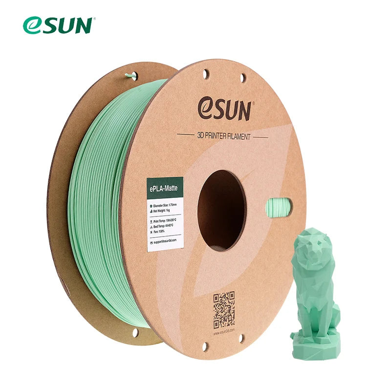 ESUN PLA Matte 3D Printer Filament 1.75mm Dimensional +/- 0.03mm 1KG (2.2 LBS) Spool 3D Printing Material For 3D Printers