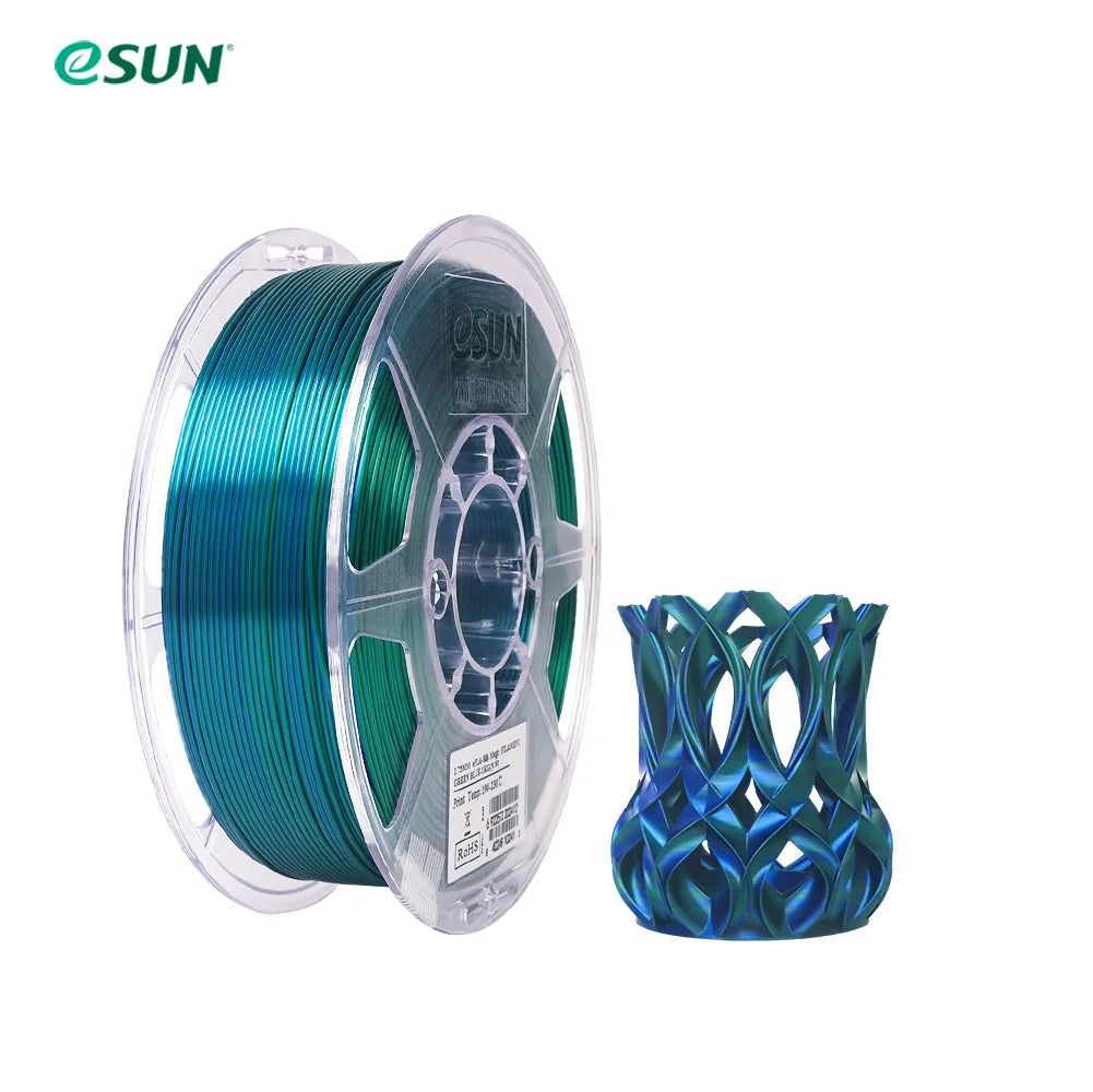 ESun Silk PLA Filament For 3D Printer Magic Silk PLA 1.75mm 1KG Spool Two / Three Colors Printing Mystic PLA 3D Printer Filament