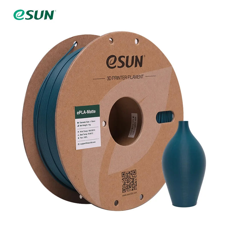 ESUN PLA Matte 3D Printer Filament 1.75mm Dimensional +/- 0.03mm 1KG (2.2 LBS) Spool 3D Printing Material For 3D Printers