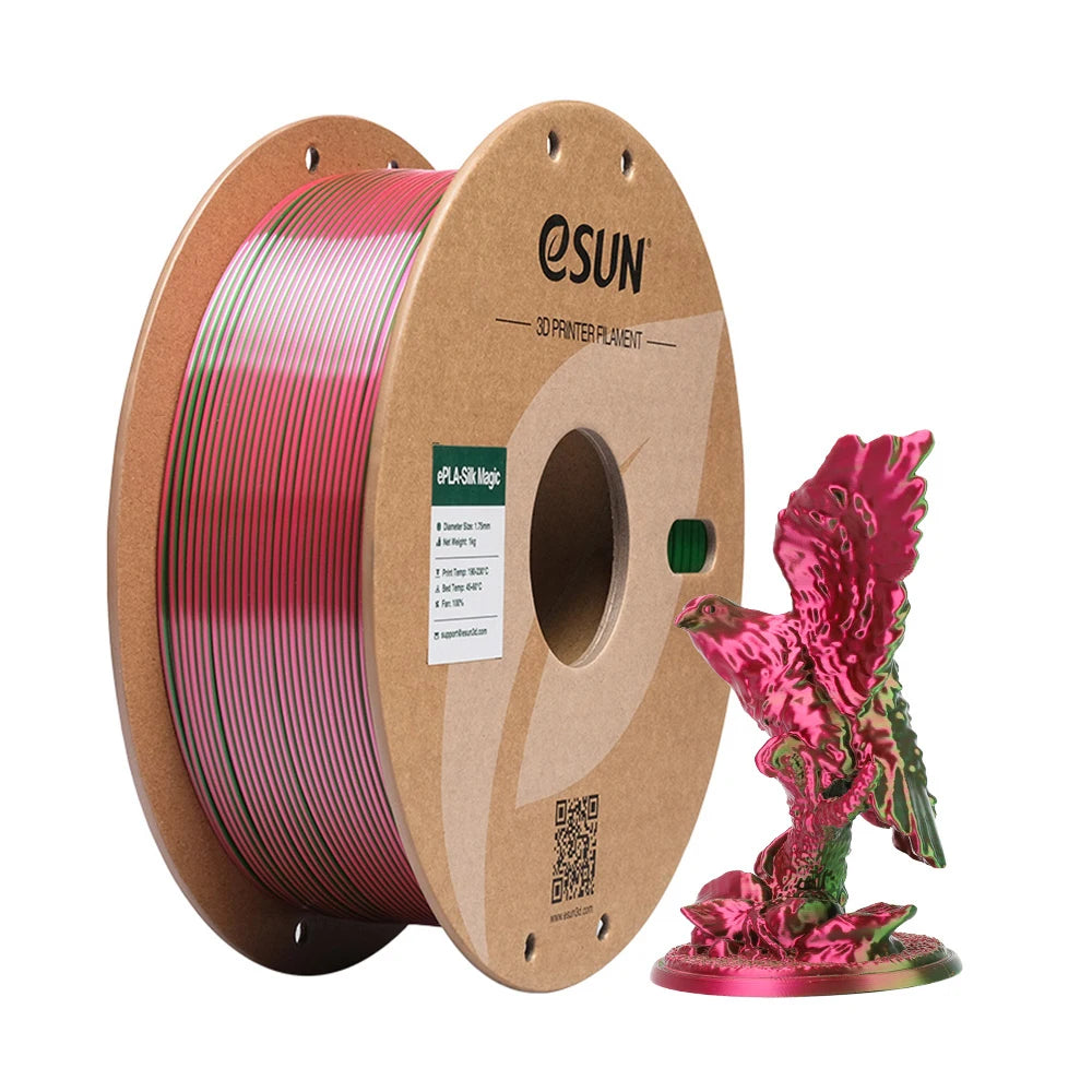 ESun Silk PLA Filament For 3D Printer Magic Silk PLA 1.75mm 1KG Spool Two / Three Colors Printing Mystic PLA 3D Printer Filament