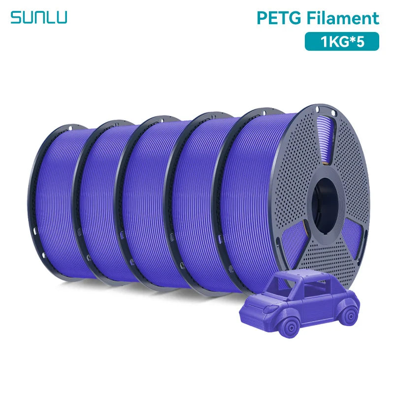 SUNLU PETG 3D Filament 1KG 3 Rolls 1.75mm +/-0.02MM 3D Printing Filament Neatly Wound Filament Vacuum Packing Fast Shipping