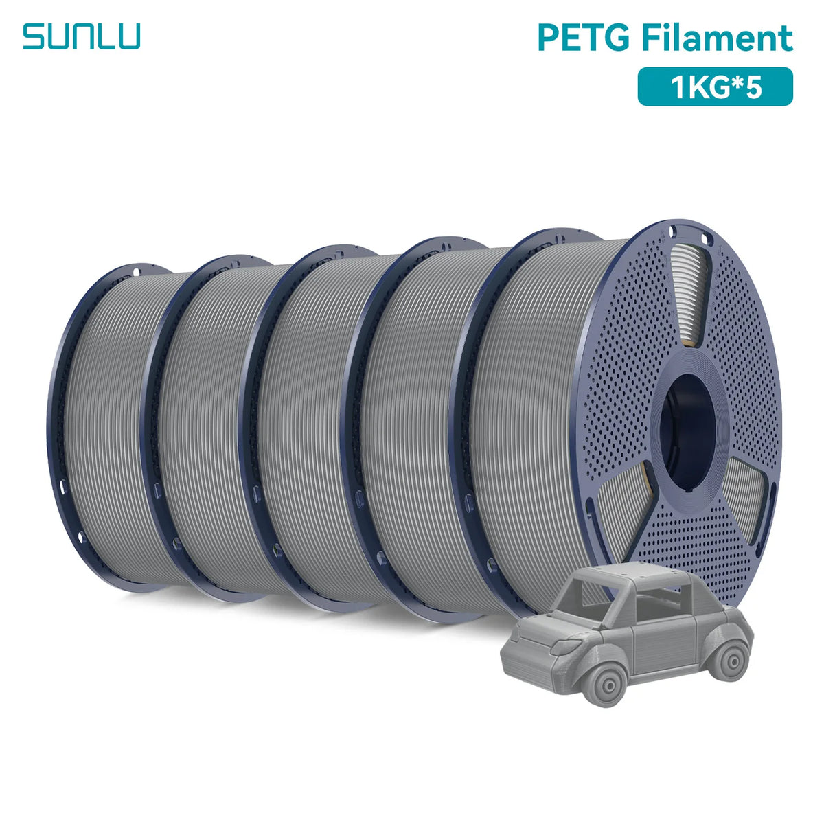 SUNLU PETG 3D Filament 1KG 3 Rolls 1.75mm +/-0.02MM 3D Printing Filament Neatly Wound Filament Vacuum Packing Fast Shipping