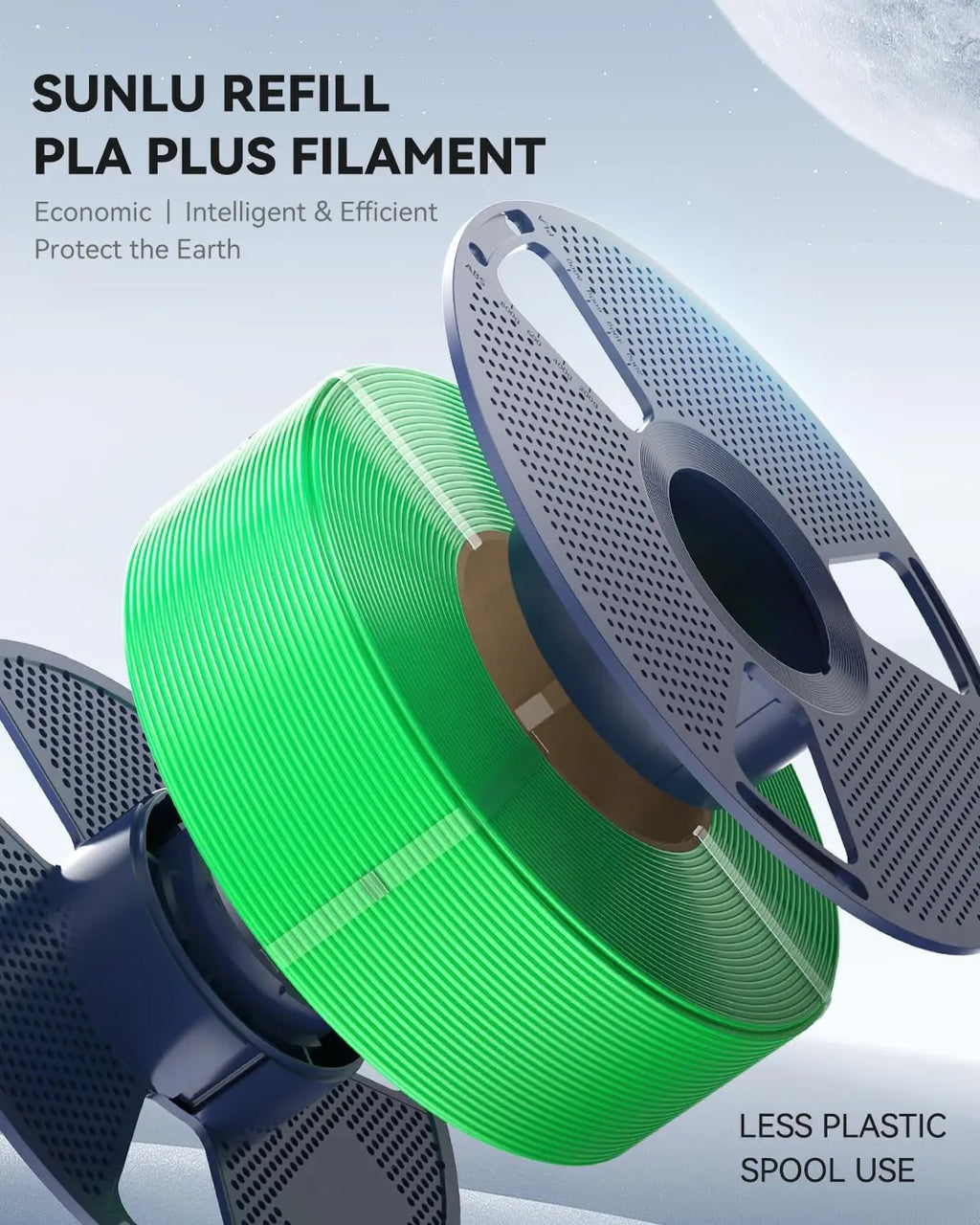 SUNLU PLA PLUS 5KG 3D Printer Filament Refill PLA+ 1.75mm 1KG,Reusable Spools Compatible With Bambu Lab A1 Printer