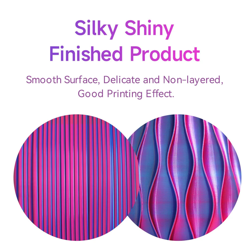 ESun Silk PLA Filament For 3D Printer Magic Silk PLA 1.75mm 1KG Spool Two / Three Colors Printing Mystic PLA 3D Printer Filament