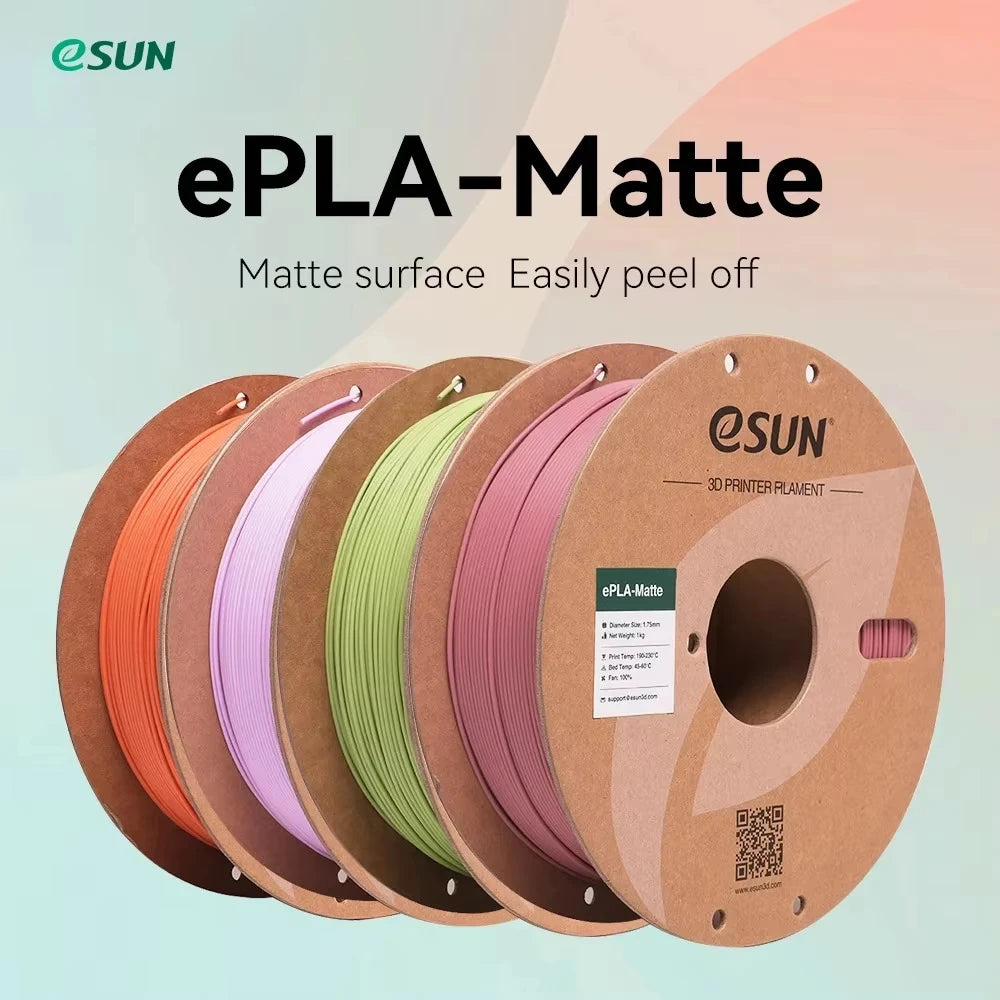 ESUN PLA Matte 3D Printer Filament 1.75mm Dimensional +/- 0.03mm 1KG (2.2 LBS) Spool 3D Printing Material For 3D Printers