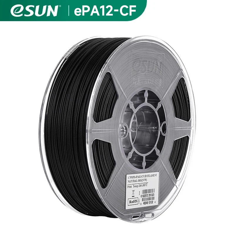ESUN Nylon 12 Carbon Fiber Filament EPA12-CF Filament 1.75mm 3D Printer Filament 1KG 2.2LBS 3D Printing Filament For 3D Printer