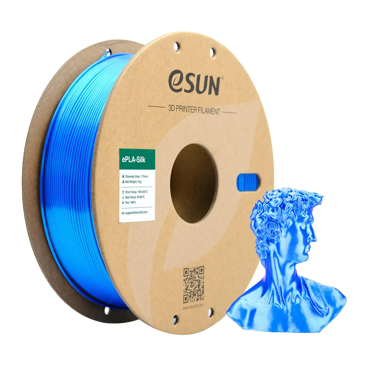 ESUN Silk PLA Filament 1.75mm Silk PLA 3D Printer Filament 1KG (2.2 LBS) Spool 3D Materials for 3D Printers DIY Artwork Printing