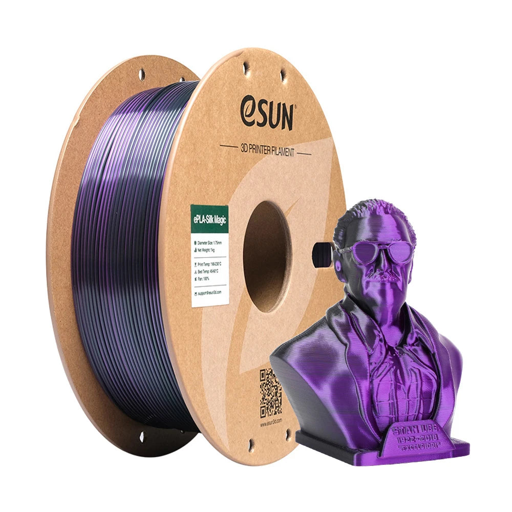ESun Silk PLA Filament For 3D Printer Magic Silk PLA 1.75mm 1KG Spool Two / Three Colors Printing Mystic PLA 3D Printer Filament