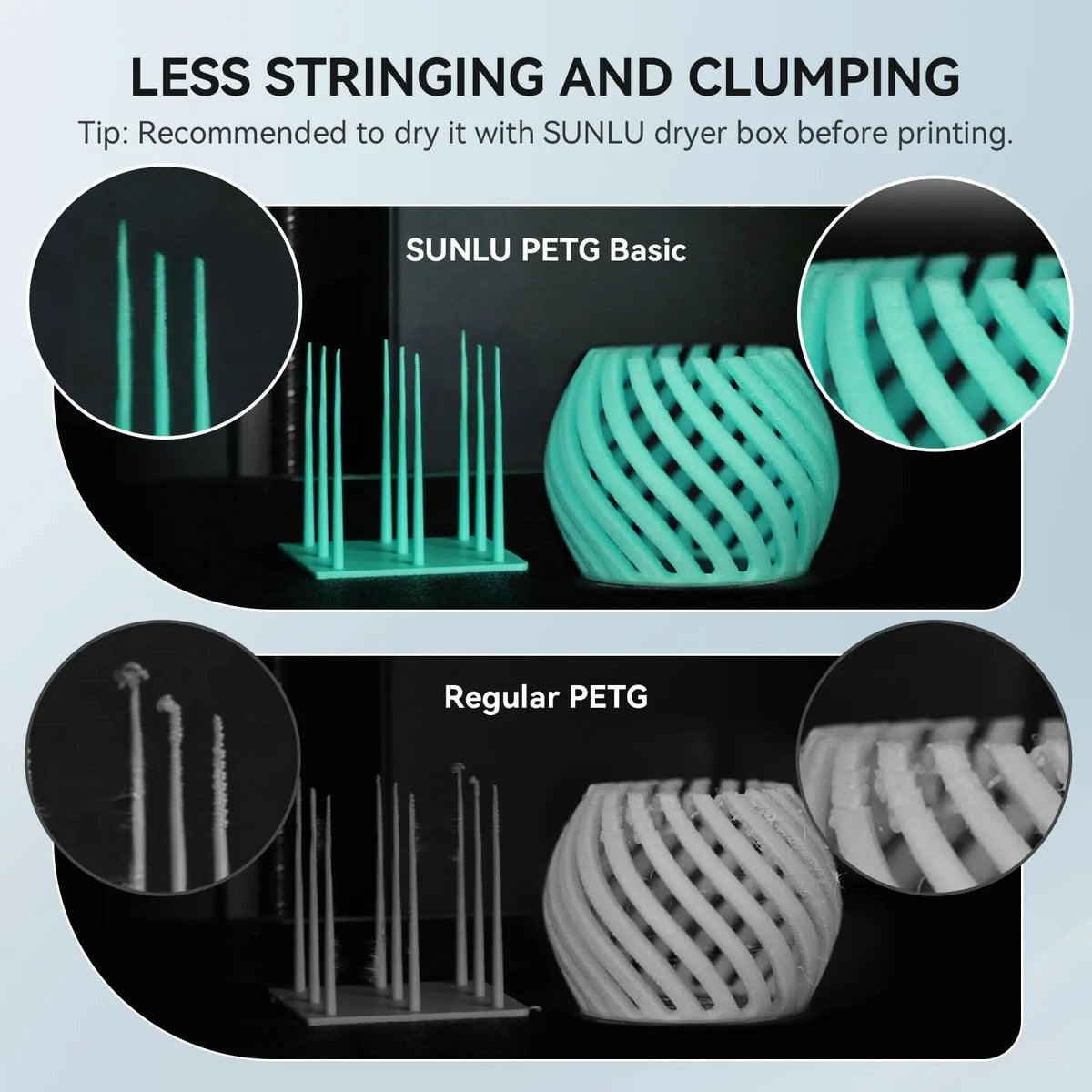 SUNLU Filament Silk PLA+/PETG/Rainbow Silk/Wood/PLA Mix Color 250g/roll 1.75mm Bundle Neatly Wound Individually Vacuum Packed