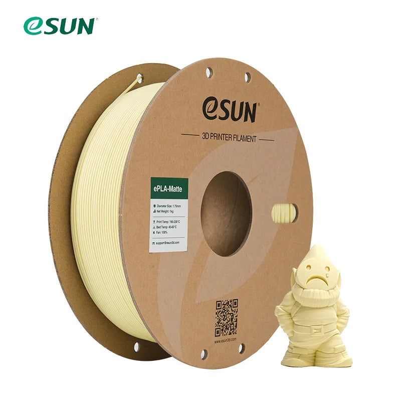 ESUN PLA Matte 3D Printer Filament 1.75mm Dimensional +/- 0.03mm 1KG (2.2 LBS) Spool 3D Printing Material For 3D Printers