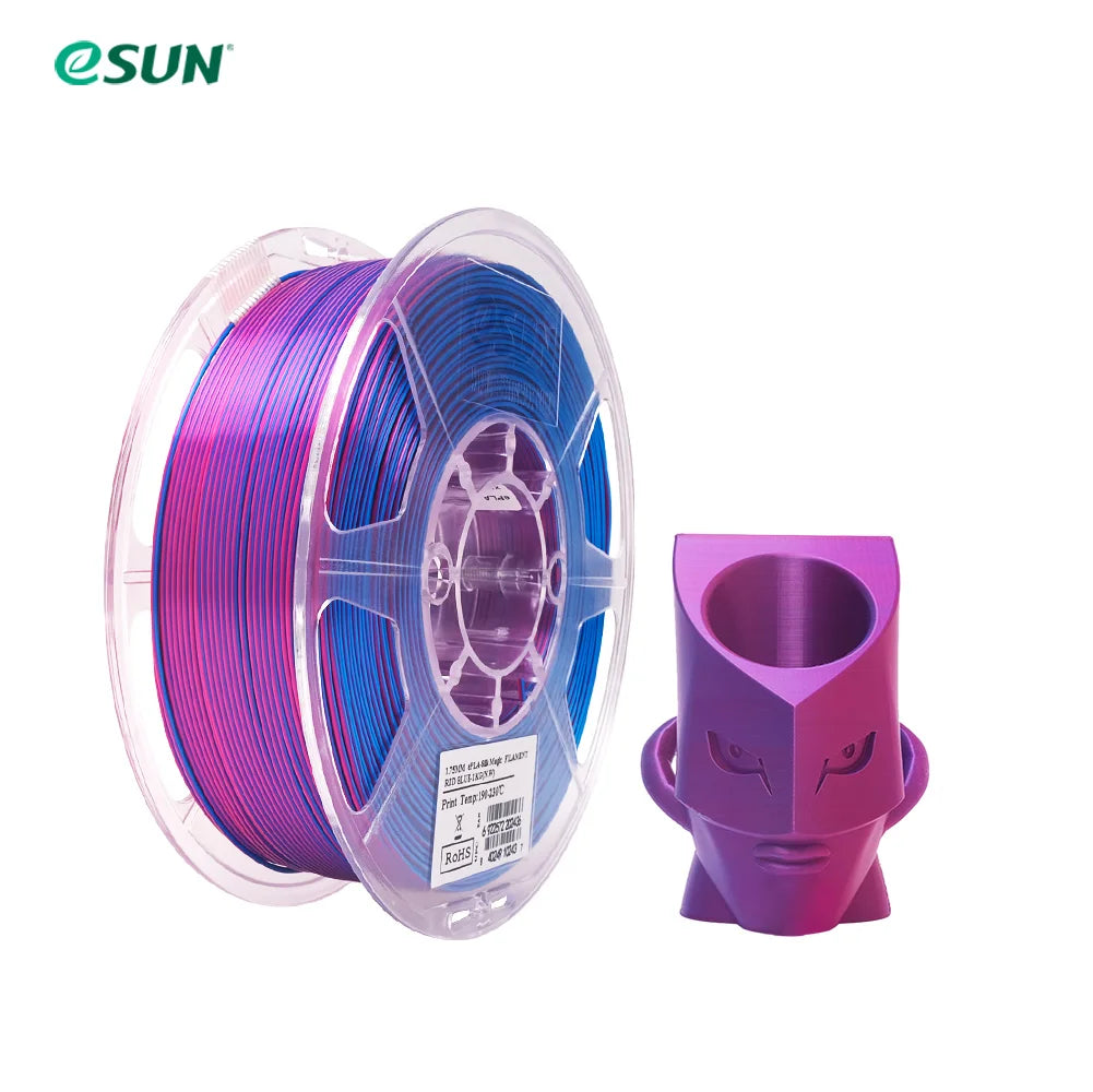 ESun Silk PLA Filament For 3D Printer Magic Silk PLA 1.75mm 1KG Spool Two / Three Colors Printing Mystic PLA 3D Printer Filament