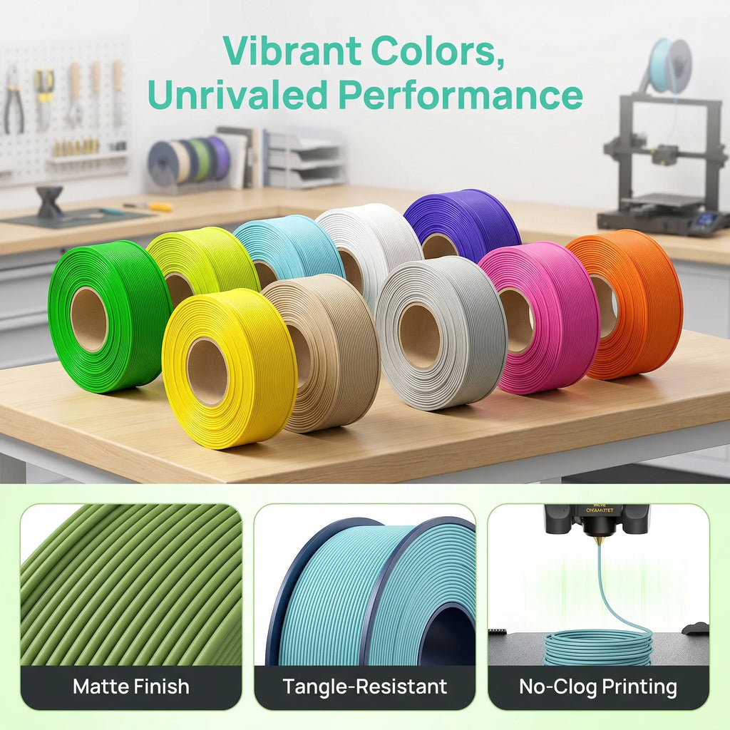 SUNLU PETG/Matte PLA Filament 10kg 1.75mm 1roll/kg(2.2lbs) For 3D Printers Wrapped Neatly Print Smoothly