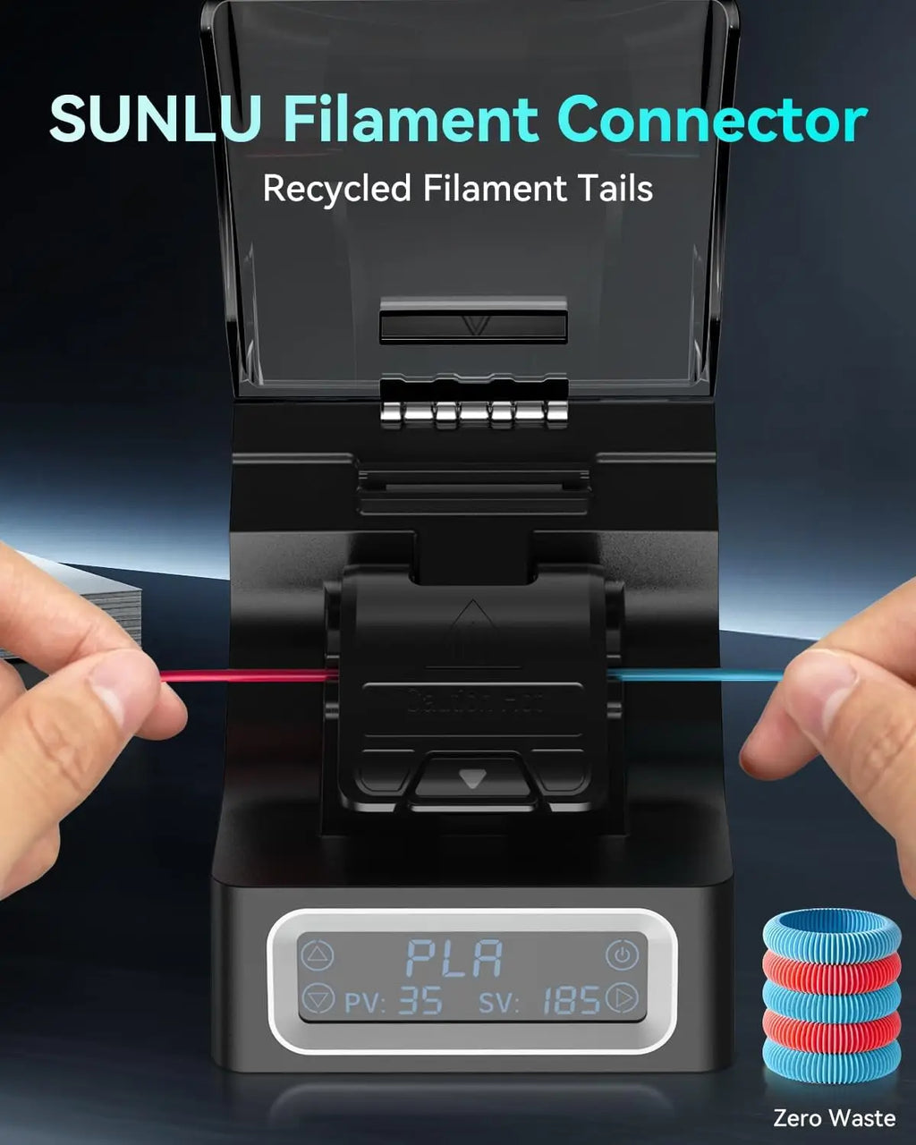 SUNLU FC01 Filament Connector Fast Heating 3D Print Filament 1.75mm For PLA PETG PCL ABS PA PC Recycled Filament Tails Multiple From US Local