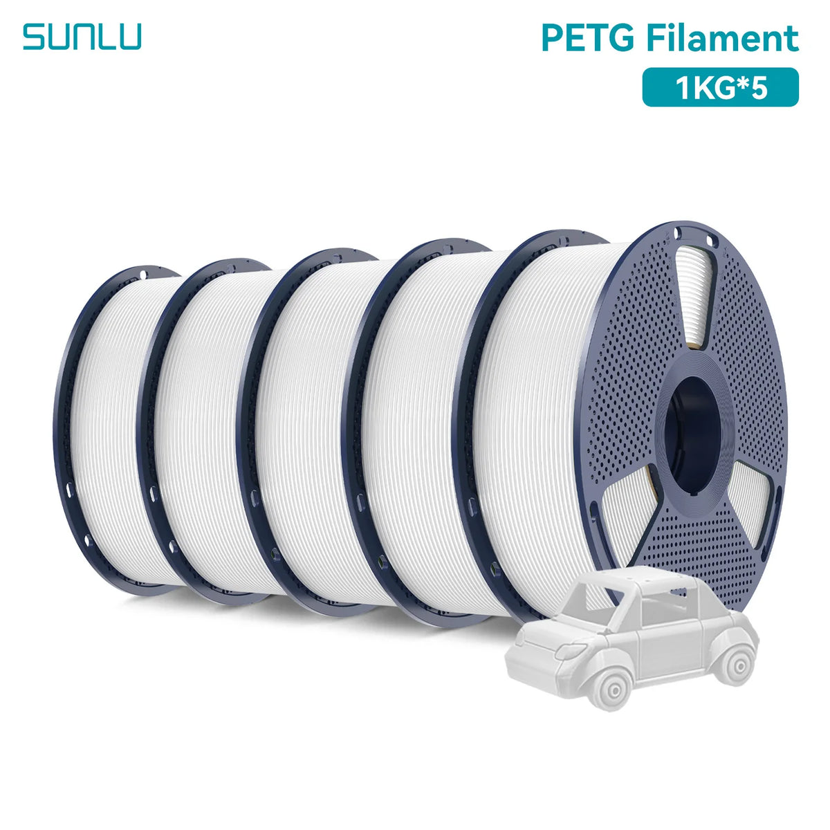 SUNLU PETG 3D Filament 1KG 3 Rolls 1.75mm +/-0.02MM 3D Printing Filament Neatly Wound Filament Vacuum Packing Fast Shipping