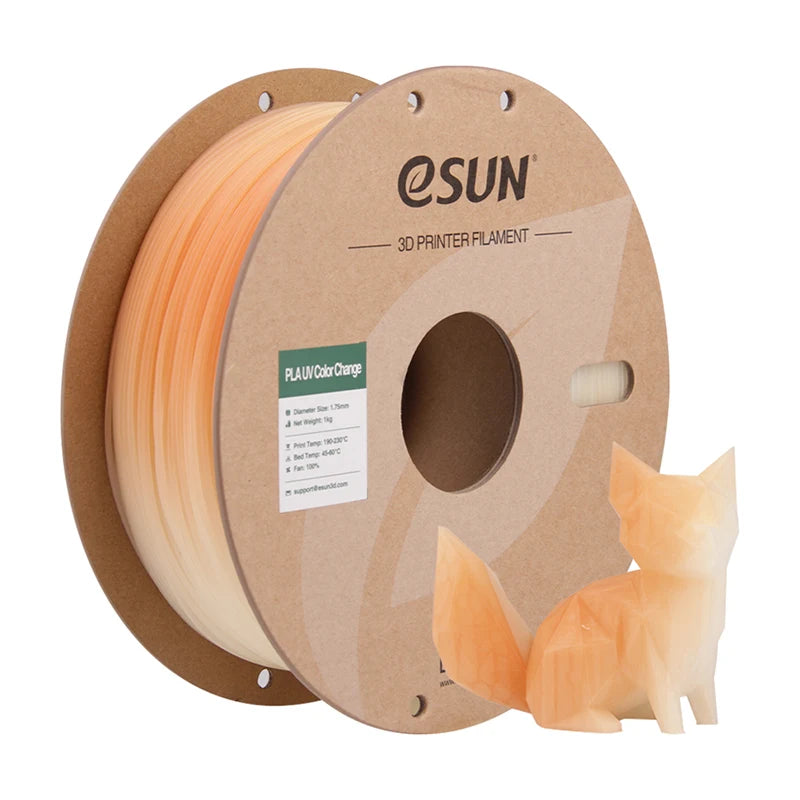 ESUN Photochromic PLA 3D Filament 1.75mm 1KG UV Color Change 3D Printer Filament for Bambu Lab Fast Printing UV Photochromic PLA