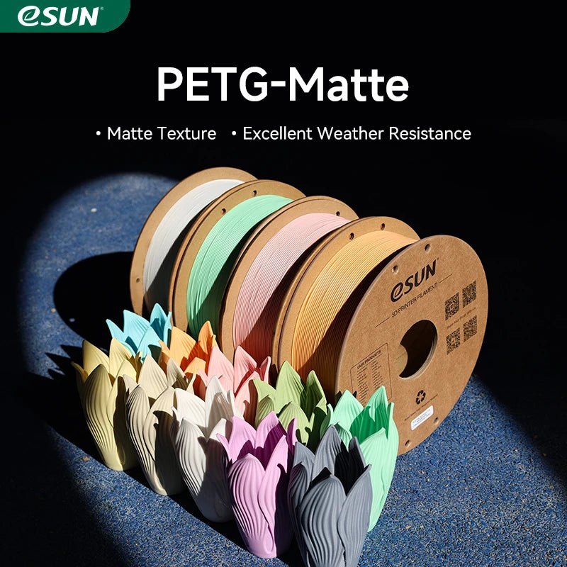 ESUN PETG Filament Matte PETG 1KG 1.75MM for Bambu Lab Upgraded PETG-Matte High Strength 3D Printing Filament for 3D Printer
