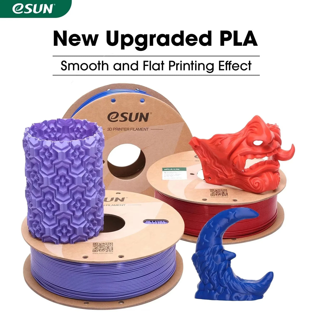 ESUN Fast Printing PLA Filament for 3D Printer 1.75mm 3D Printer Filament 1KG (2.2 LBS) Spool 3D Upgraded PLA for Bambu Lab