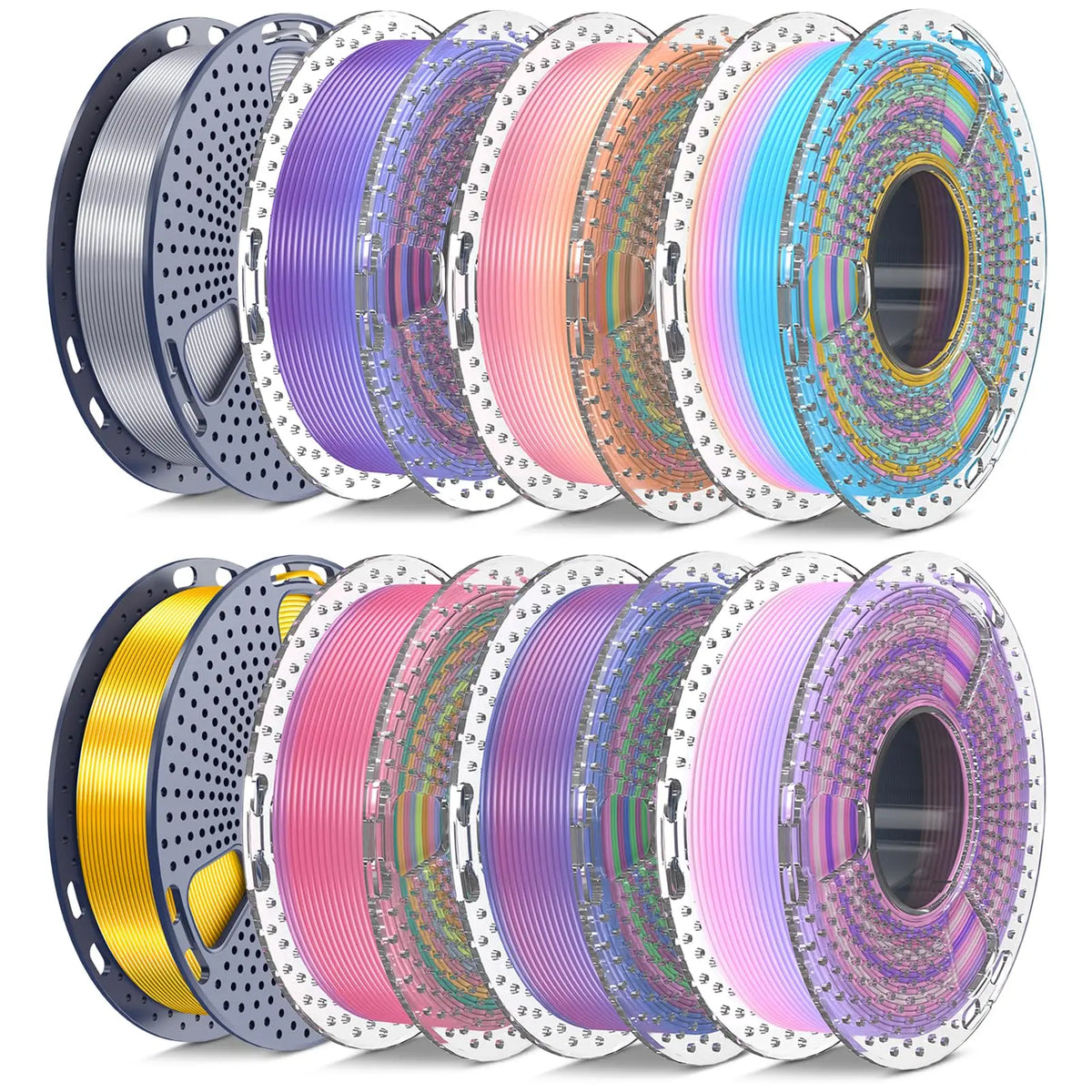 SUNLU Filament Silk PLA+/PETG/Rainbow Silk/Wood/PLA Mix Color 250g/roll 1.75mm Bundle Neatly Wound Individually Vacuum Packed