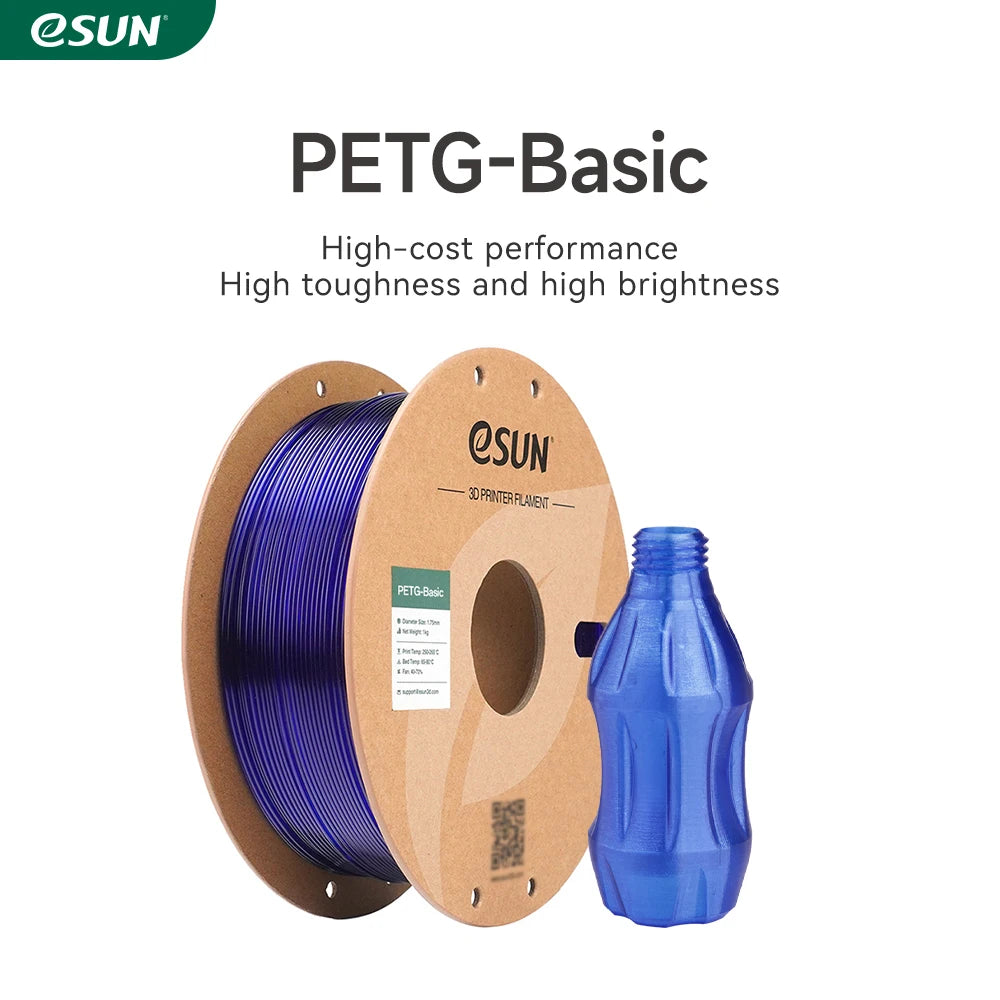 ESUN PETG 3D Printing Filaments 1.75MM 1KG PETG-Basic 3D Printer Filament High Toughness For Bambu Lab Basic PETG Filaments
