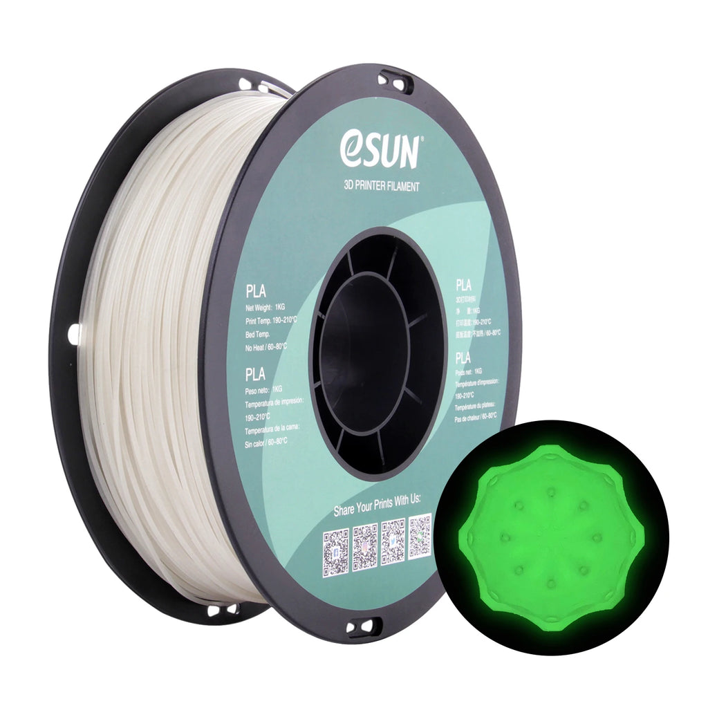 ESUN Glow in the Dark PLA Filament 1.75mm PLA 3D Printer Filament 1KG (2.2 LBS) Spool 3D Printing Material for 3D Printer