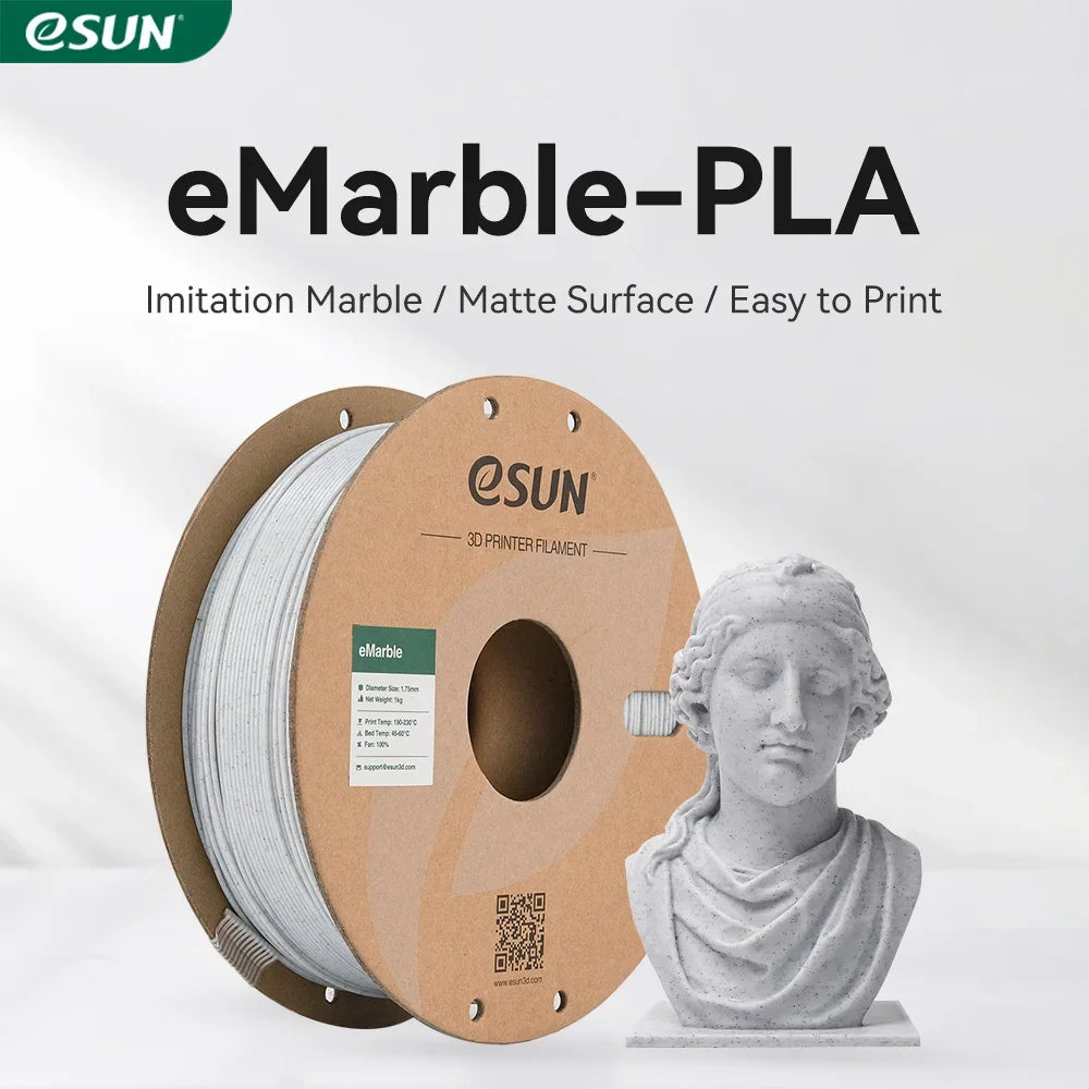 ESUN Marble PLA Filament 1.75mm 3D Printer Filament Marble PLA +/- 0.05mm, 1KG 2.2LBS Spool 3D Printing Filament for 3D Printers