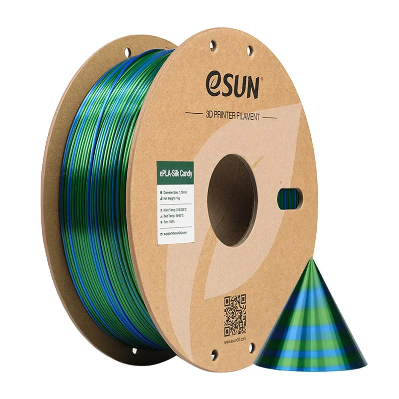 ESUN Silk Candy PLA Filament 1KG 1.75MM Silky Multicolored 3D Printer Filament Gradient Changing Silk Candy PLA 3D Filament