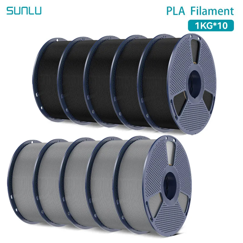 SUNLU PLA Filament 10KG 10Rolls 3D Filament 1KG/roll 1.75mm 100% Filament Lines Up Neatly For 3D Printing From US Local