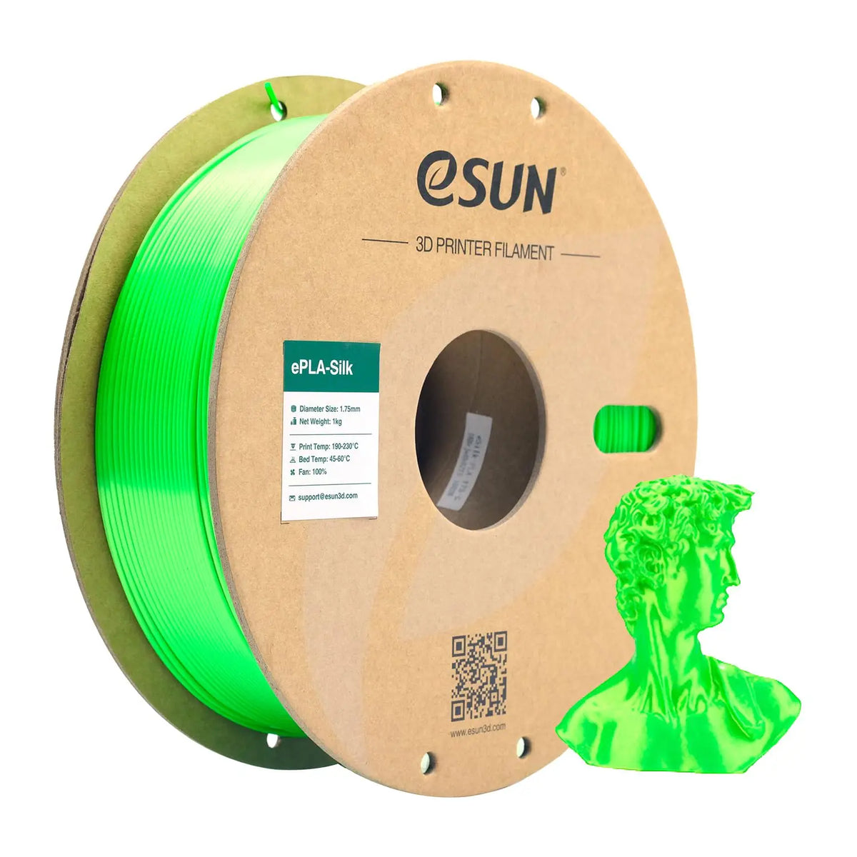 ESUN Silk PLA Filament 1.75mm Silk PLA 3D Printer Filament 1KG (2.2 LBS) Spool 3D Materials for 3D Printers DIY Artwork Printing