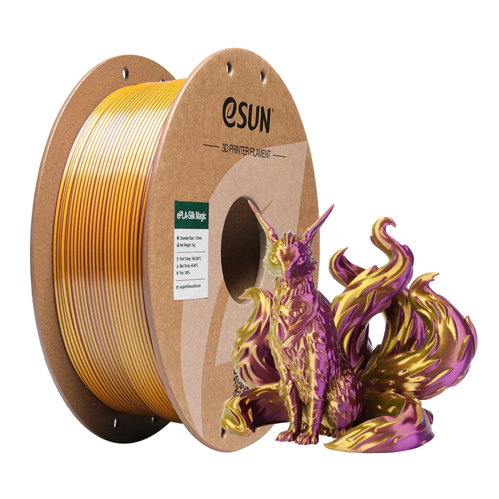 ESun Silk PLA Filament For 3D Printer Magic Silk PLA 1.75mm 1KG Spool Two / Three Colors Printing Mystic PLA 3D Printer Filament
