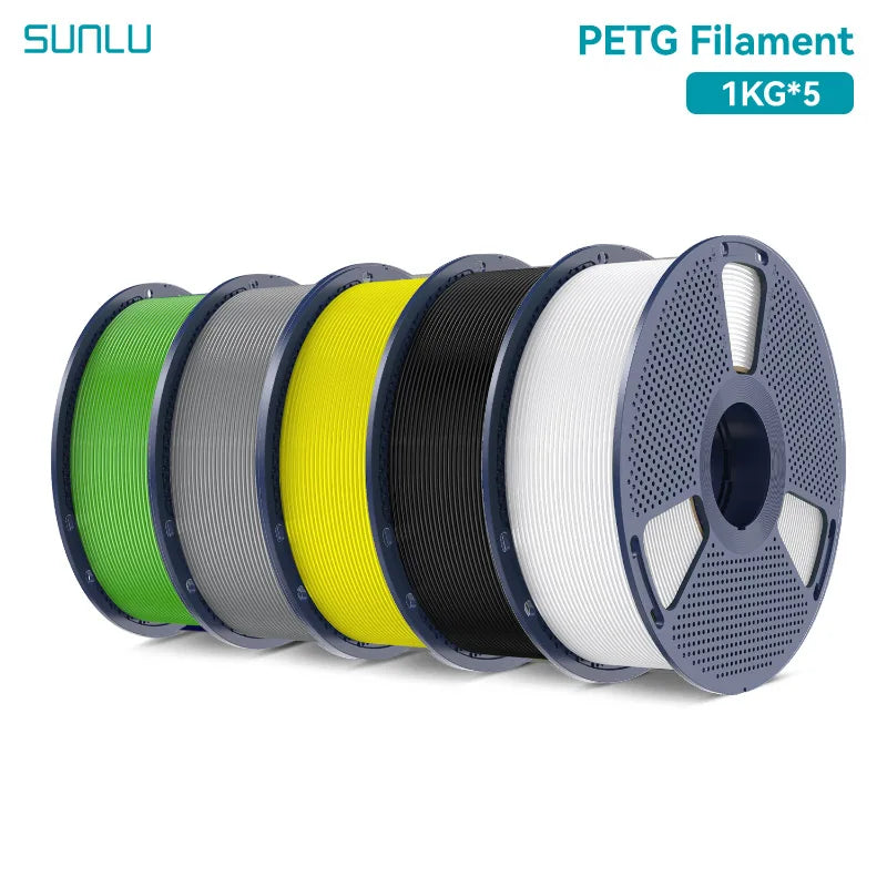 SUNLU PETG 3D Filament 1KG 3 Rolls 1.75mm +/-0.02MM 3D Printing Filament Neatly Wound Filament Vacuum Packing Fast Shipping
